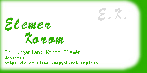elemer korom business card