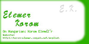 elemer korom business card